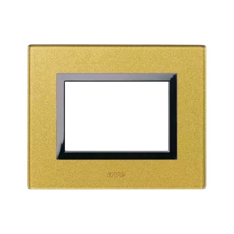 Placca Ave Sistema 44 "Vera 44" Vetro 3 moduli Oro 44PV3GOLD