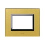 Placca Ave Sistema 44 "Vera 44" Vetro 3 moduli Oro 44PV3GOLD
