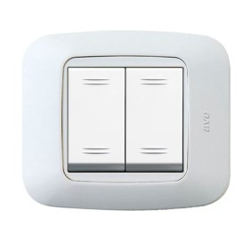 Placca per scatola tonda due moduli Bianco Banquise 45P22BB
