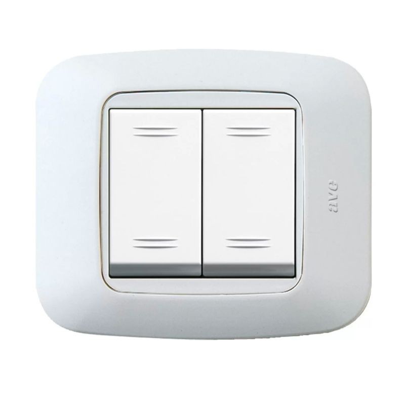 Placca per scatola tonda due moduli Bianco Banquise 45P22BB