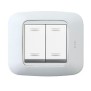 Placca per scatola tonda due moduli Bianco Banquise 45P22BB