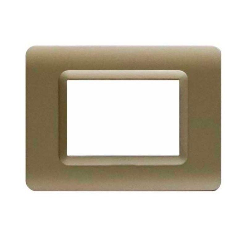 Placca Tecnopolimero Sistema44 3 moduli Champagne opaco AVE 44PY03CHO