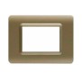 Placca Tecnopolimero Sistema44 3 moduli Champagne opaco AVE 44PY03CHO