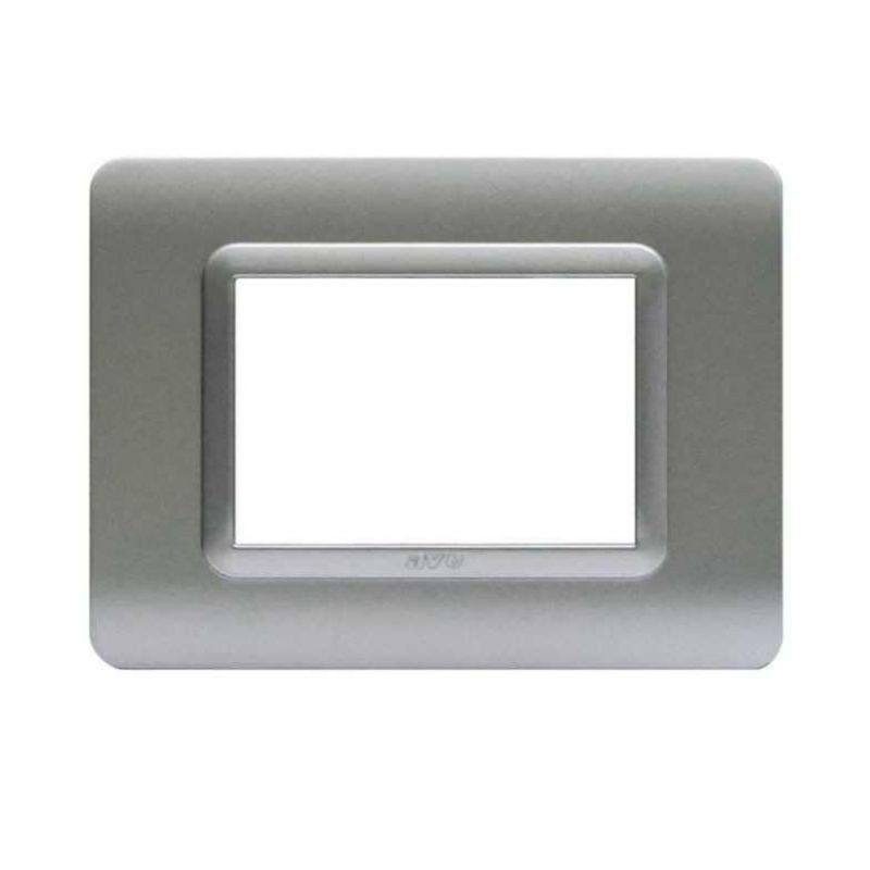 Placca Sistema 44 Tecnopolimero 44 3 moduli Argento opaco Ave 44PY03AO