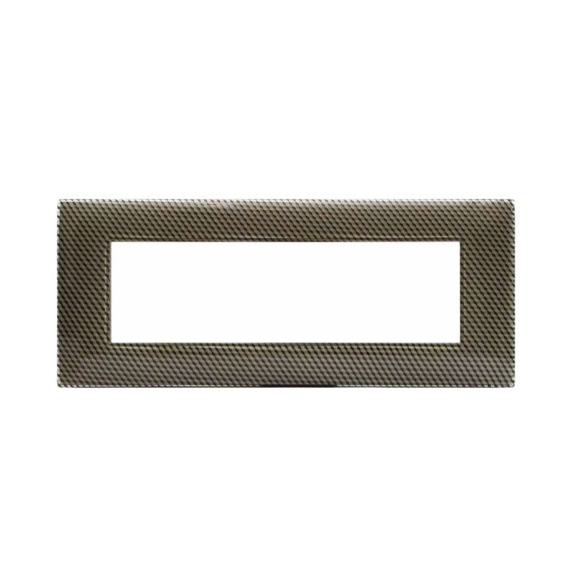 Placca Ave Young Sistema 44 colore Carbon chiaro 3D 7 Moduli 44PJ07CBC/3D