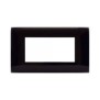 Placca Ave Young Sistema 44 colore Nero assoluto 4 moduli 44PJ04NAL