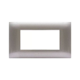 Placca Ave Young Sistema 44 colore Grigio metallizzato 4 Moduli 44PJ04GM