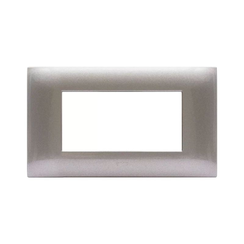 Placca Ave Young Sistema 44 colore Grigio metallizzato 4 Moduli 44PJ04GM