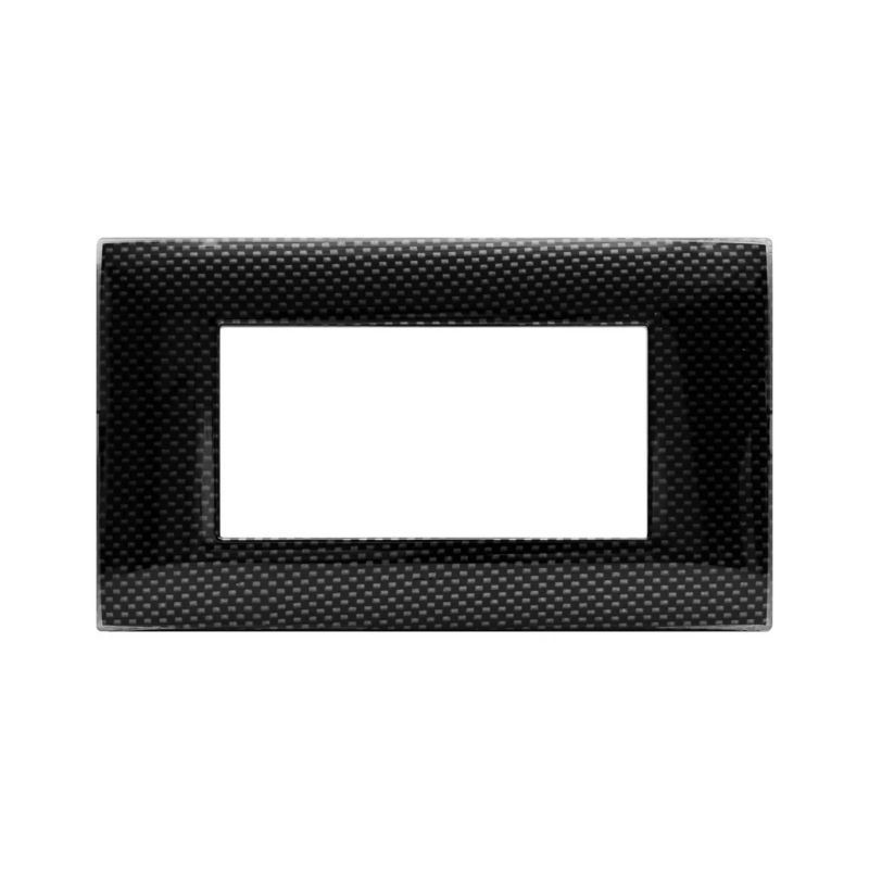 Placca Ave Young Sistema 44 colore Carbon scuro 3D 4 Moduli 44PJ04CBS/3D