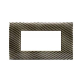 Placca Ave Young Sistema 44 colore Carbon chiaro 3D 4 Moduli 44PJ04CBC/3D