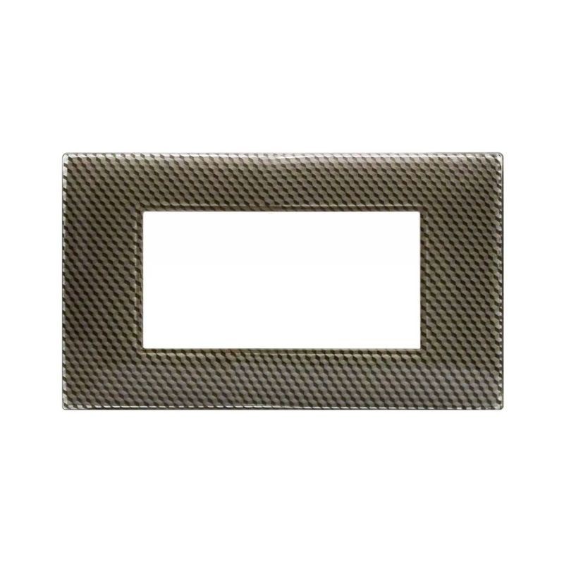 Placca Ave Young Sistema 44 colore Carbon chiaro 3D 4 Moduli 44PJ04CBC/3D