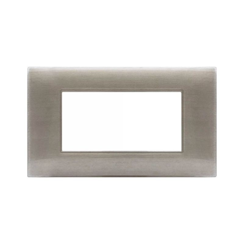 Placca Ave Young Sistema 44 colore Beige spazzolato 3D 4 Moduli 44PJ04BEG/3D