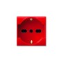 Presa Schuko Trivalente 10/16A Rossa 2 moduli Ave S44  442090/15TSR
