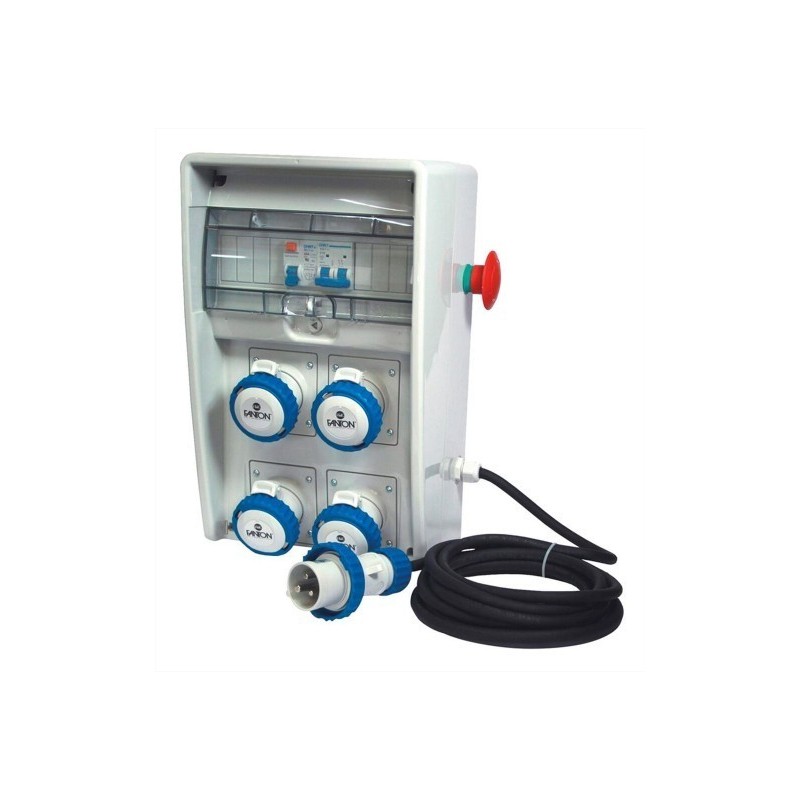 Quadro ULISSE 250 ASC IP65 4 CEE con bottone emergenza Fanton 74324