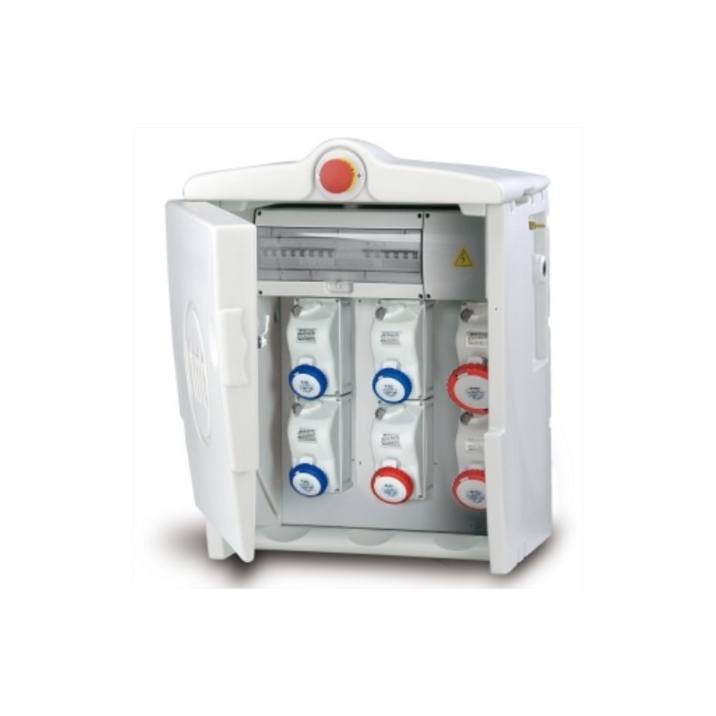 Quadro Polifemo Midi ASC IP55 6p con pulsante emergenza Fanton 74712