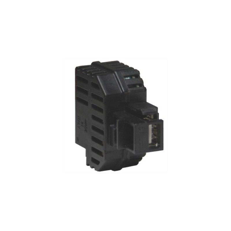 Alimentatore usb da incasso con aggancio Keystone Fanton nero 82891