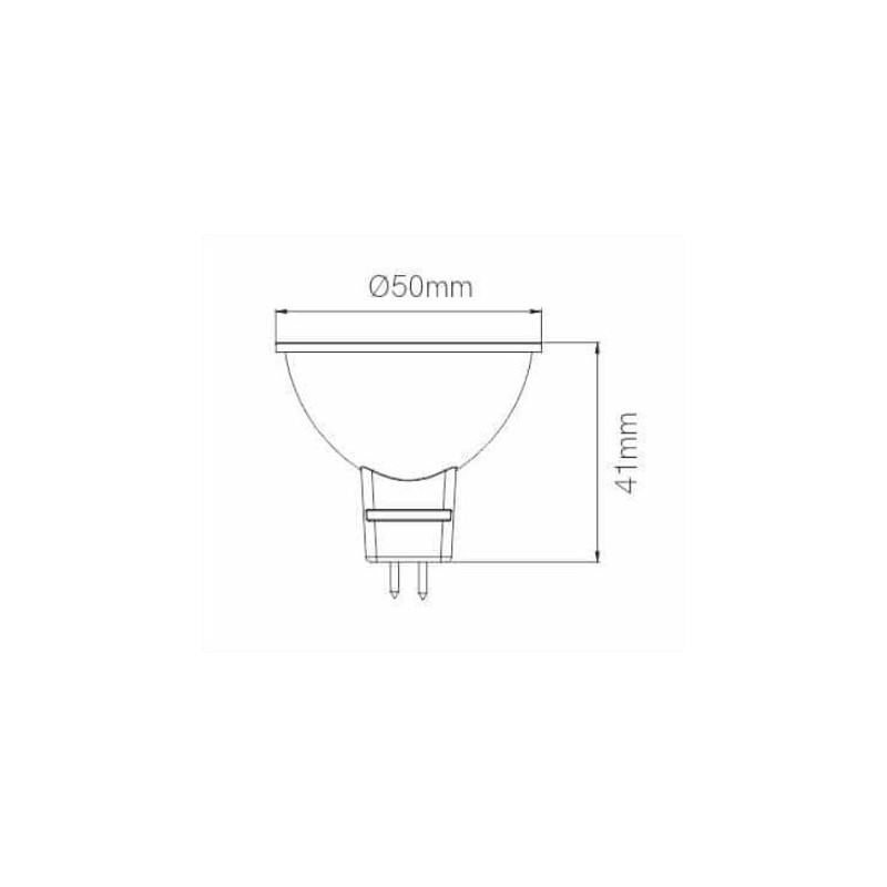 Lampadina Led MR16 da 8W 12V 60° Led 3000K Beneito Faure 3436 dimensioni
