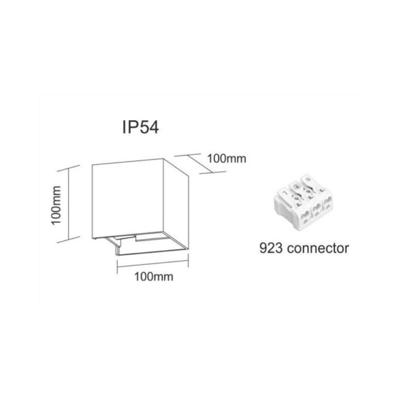 Proiettore Led da esterno quadrato LEK 6.8W 4000k Bianco Beneito Faure 3984 dimensioni