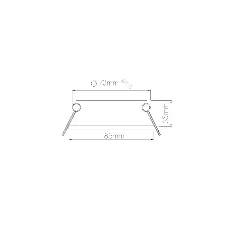 Anello tondo da incasso ROK per lampadine G5.3 cromato Beneito Faure 4757 dimensioni