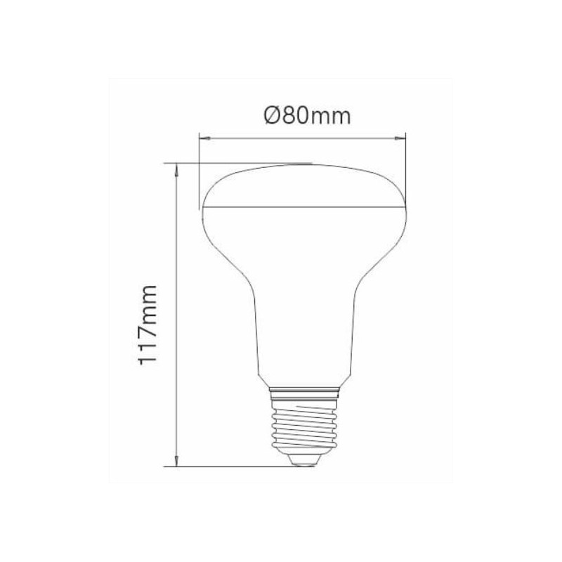 Lampadina Led 10W E27 R63 220V 120° Beneito Faure 592076-C3 dimensione