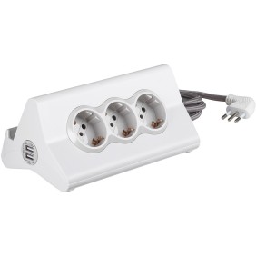 Multipresa con 2 USB e 3 prese standard 1016A Bticino S3713DBU
