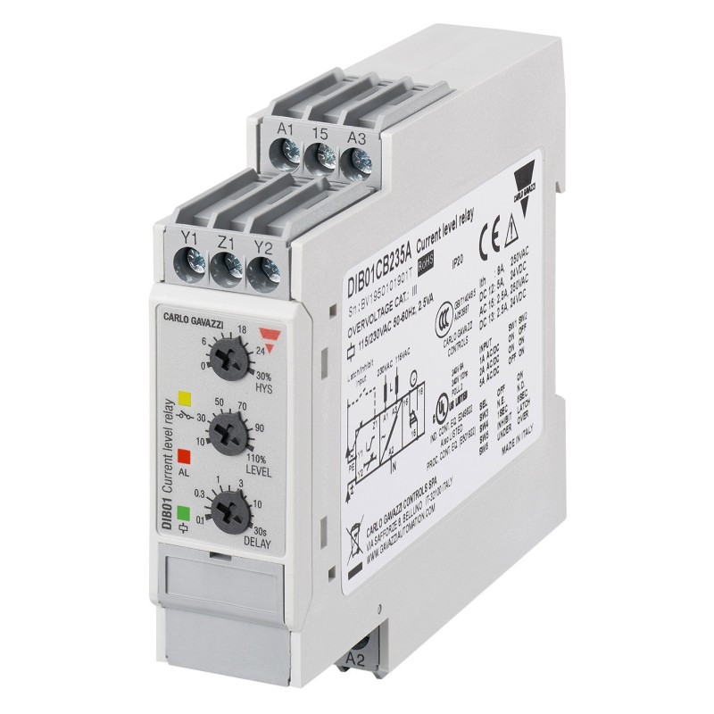 Rele max/min corrente TRMS AC/DC X TA 230V Gavazzi  DIB01CB235A
