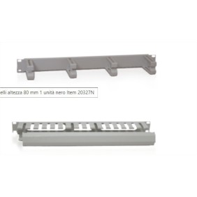 Pannello passacavi rack 19 anelli altezza 80 mm 1 unità nero Item 20327N