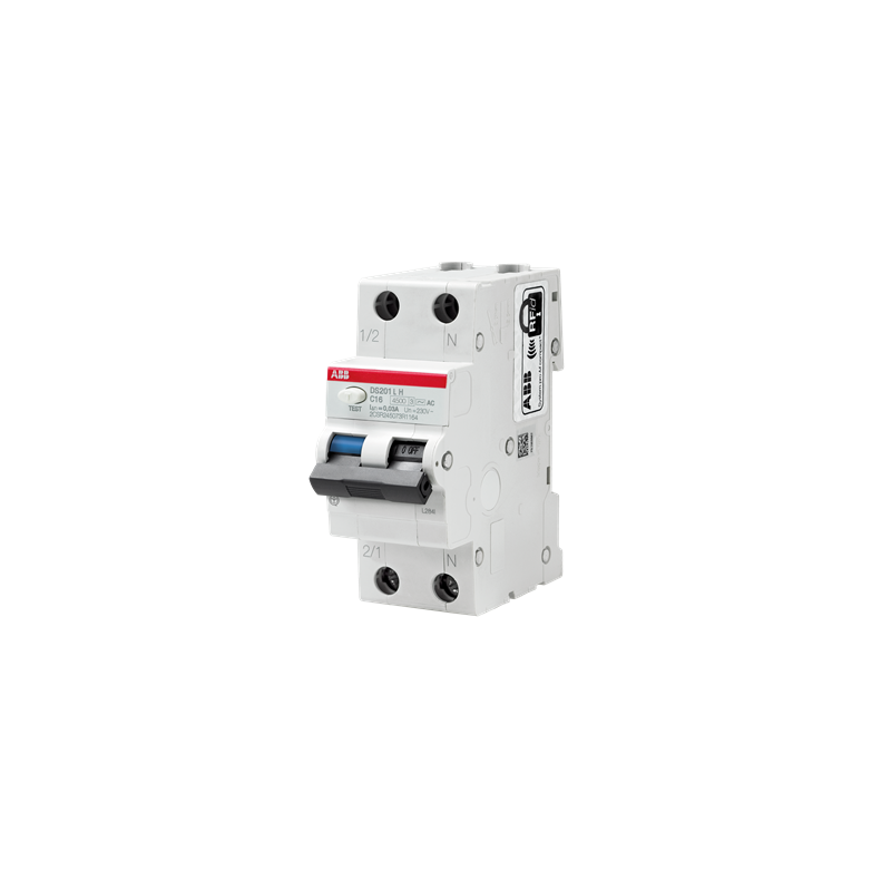Interruttore differenziale magnetotermico 16A 30mA Tipo AC 4,5kA 1 Polo + N ABB DS201LHC16AC30