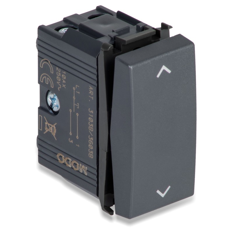 Pulsante doppio per tapparelle 10A 250V grigio Master Modo 31038