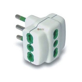 Tripla 16A +T bianca con prese bipasso Fanton 82630-E