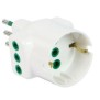 Adattatore triplo spina 2P+T 10A 2 prese 10A schuko Fanton 82670-E