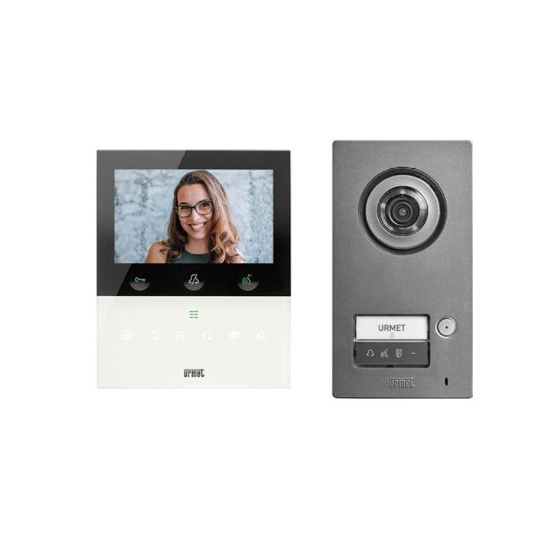 Kit monofamiliare video Mikra2+monitor Wi-Fi VOG5W bianco 2voice Urmet 1784/716