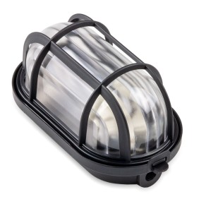 Plafoniera in tecnopolimero con gabbia 40W nera MST 01600N