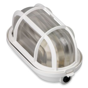 Plafoniera in tecnopolimero con gabbia 40W bianca MST 01600B