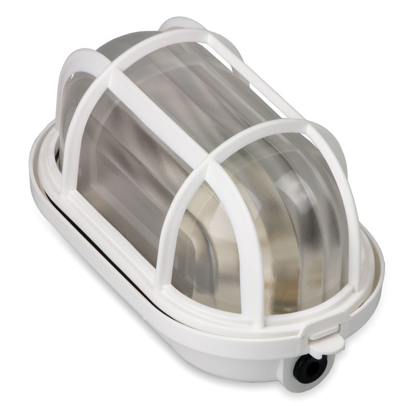 Plafoniera in tecnopolimero con gabbia 40W bianca MST 01600B