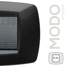 Placca Modo per 2 interruttori nero MST 39TC202