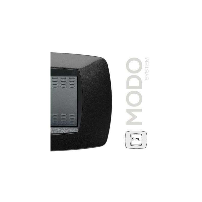 Placca Modo per 2 interruttori nero MST 39TC202