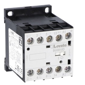 Contattore tripolare bobina 24 VDC 9A in AC3 Lovato 11BG0910D024