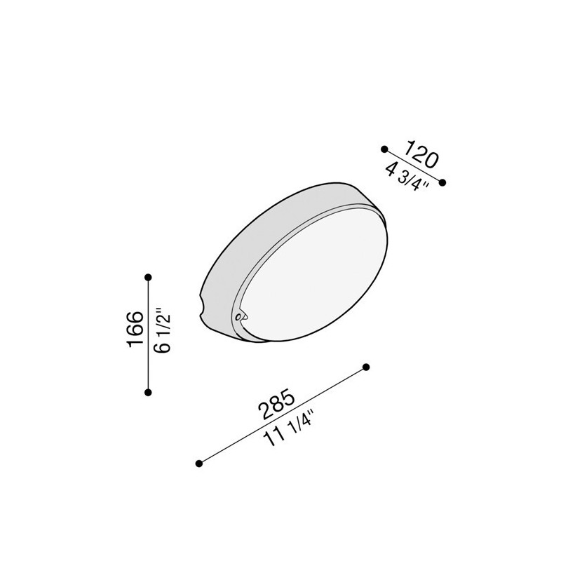 Plafoniera LED Airy ovale 300 IP54 grigio Lombardo LB82122