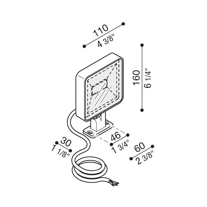 Proiettore 10W 4000K Asimmetrico bianco Tag 110 Lombardo LL115106N