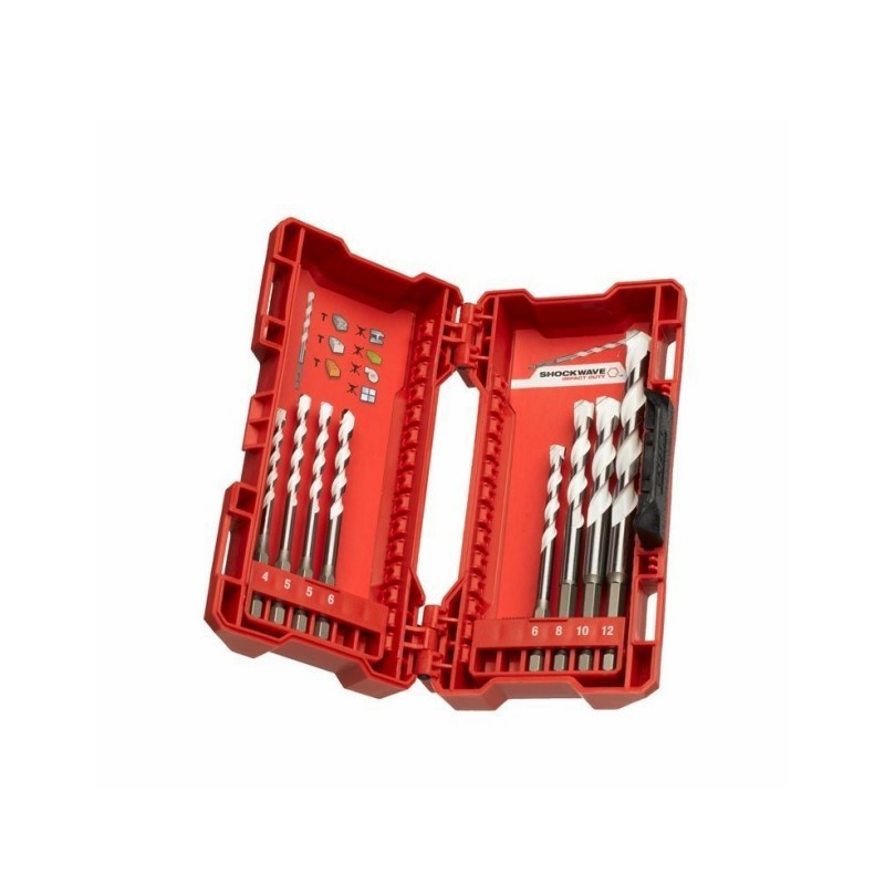 Set 8 Punte multimateriale con custodia Milwakee 4932471112