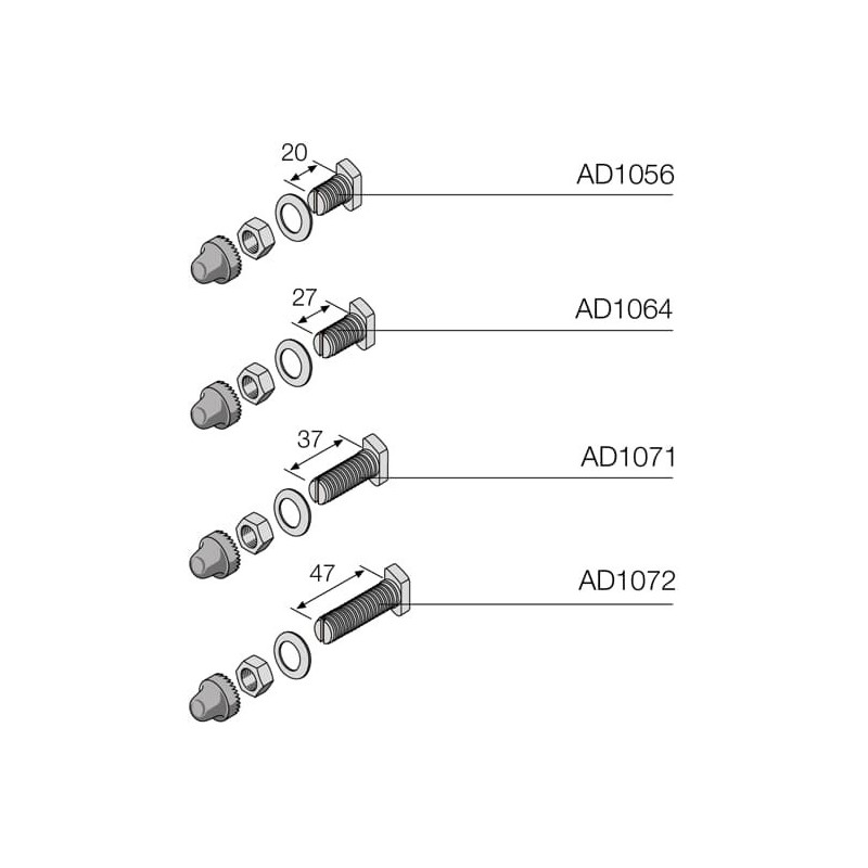 Viti di tenuta a martello per barre a profilo sagomato ABB AD1056