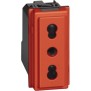 Presa bipasso 10-16 A 250 Vac 1 modulo rosso BTicino Living Now KR4180