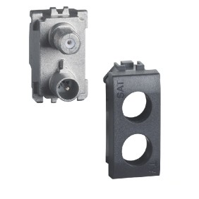 Presa coassiale diretta demiscelata Living per impianti TV BTicino L4214DN