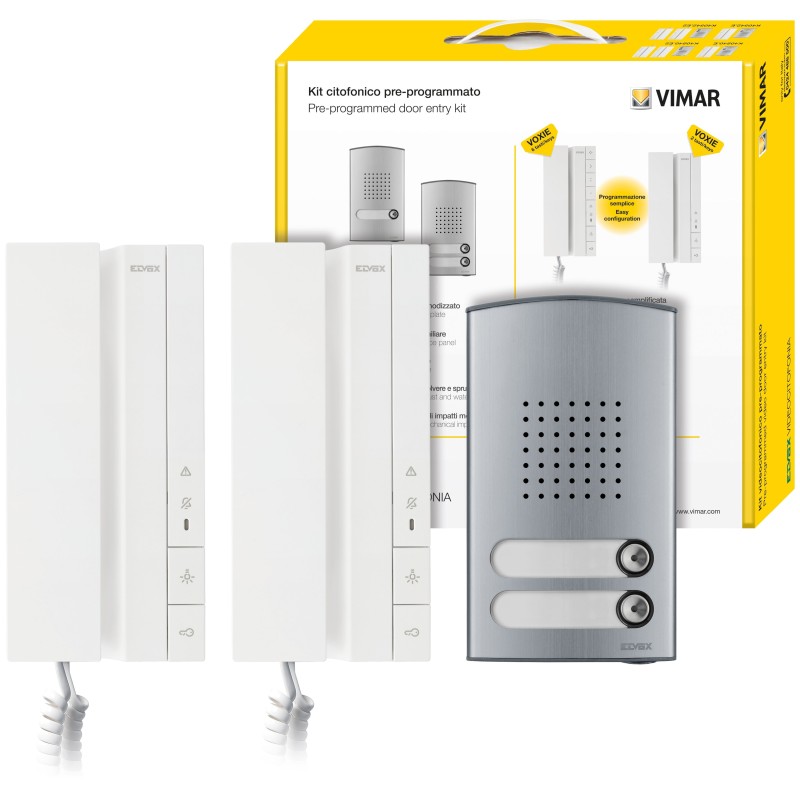 Kit citofonico bifamiliare due fili plus ELVOX Vimar K40540.E2