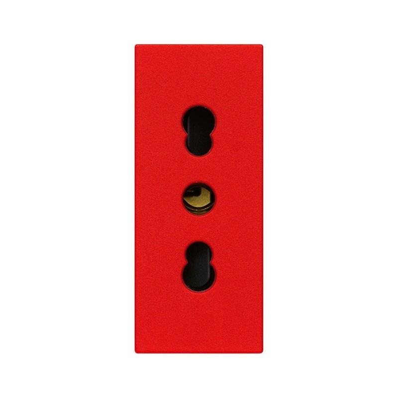 Presa bipasso 10/16A 250V rossa serie Vimar Linea 30203.R