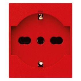 Presa Schuko bipasso rossa 16A 250V Vimar Linea 30210.R
