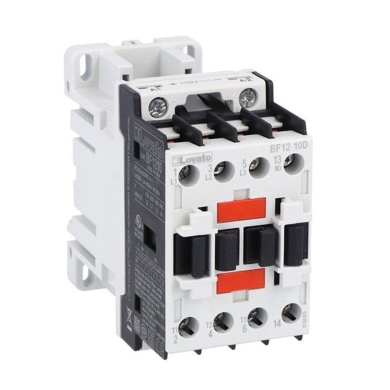 Contattore tripolare bobina 24VDC 12A in AC3 Lovato BF1210D024
