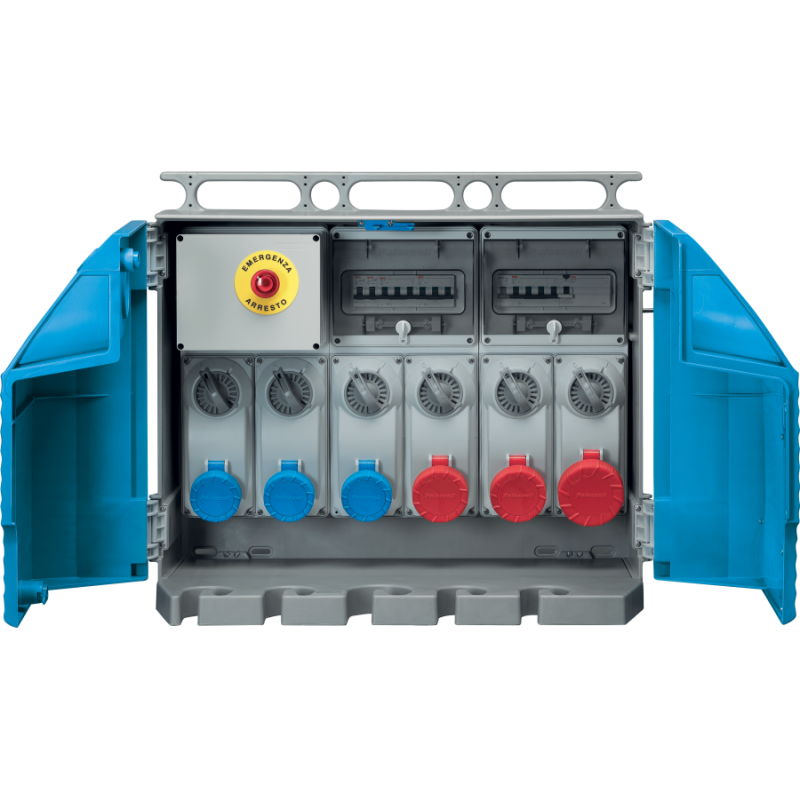 Quadro stagno da cantiere ASC a 6 prese interbloccate Palazzoli 616110