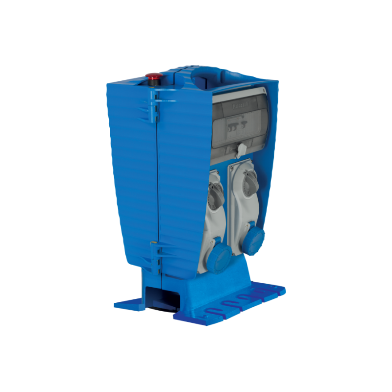 Quadro stagno da cantiere precablato a 4 prese interbloccate Palazzoli 634106